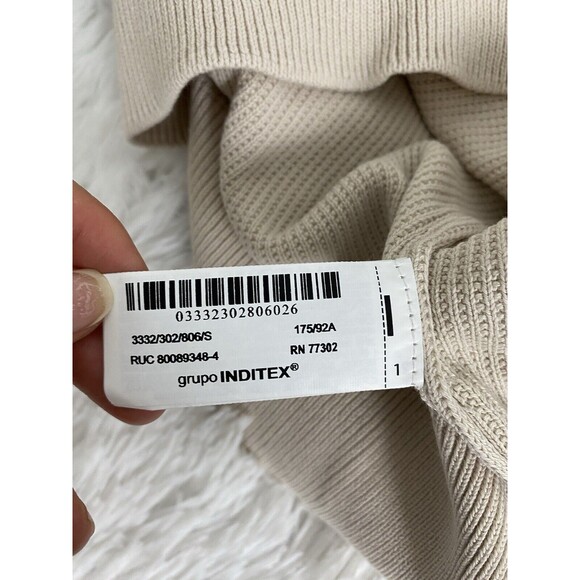 ZARA 2 Shirt Women's Size S Gray Beige Long Sleeve Sweatshirt Outdoor Casual - Picture 7 of 16